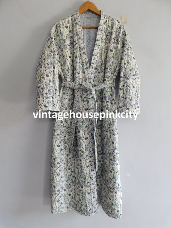 Quilted kimono jacket, cotton quilted kimono bath… - image 2