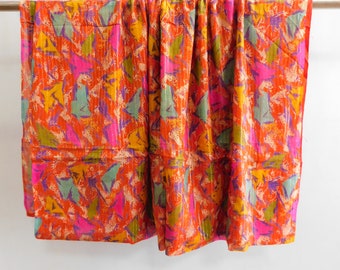 5 yard vintage silk saree, craft sewing clothing, women wear vintage silk used sari fabric, chinnon silk sari, floral print sarees