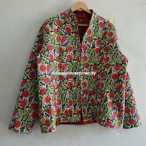 Handmade Cotton Quilted Jacket: Bohemian Reversible Boho Wear