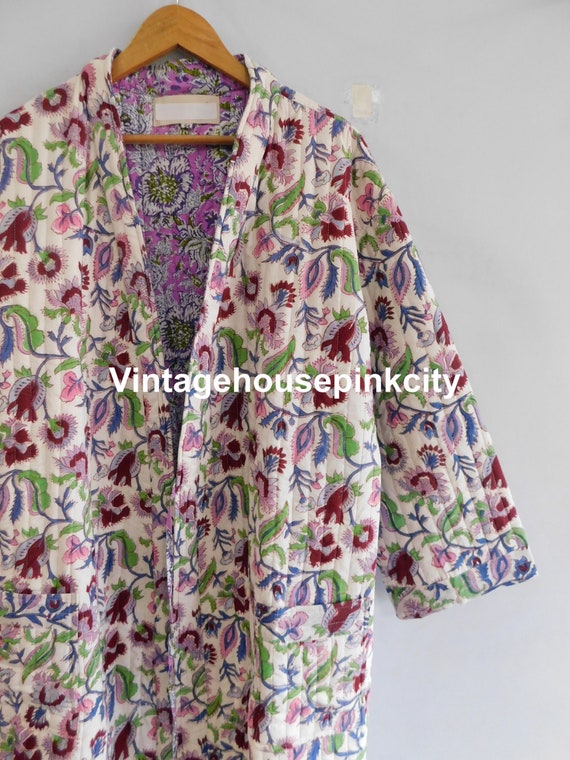 Quilted kimono, cotton bathrobe, intimates sleepw… - image 4