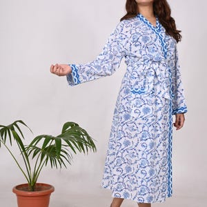 Floral Print Cotton Kimono Robe: Boho Hippie Style