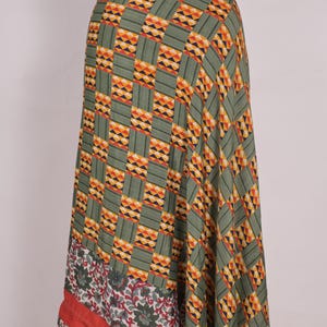 Reversible Silk Saree Wrap Skirt: Boho Bohemian Dress, Plus Size