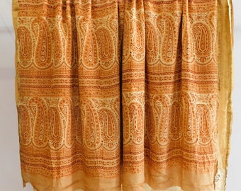Indian handmade silk sari, vintage silk craft sewing clothing dress making material, 5 yard chinnon silk used sari floral printed saree ch39