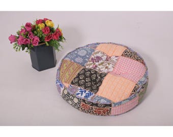 Cotton Reversible Floor Cushion Indian Handmade Meditation Pillow Block Print Cushion