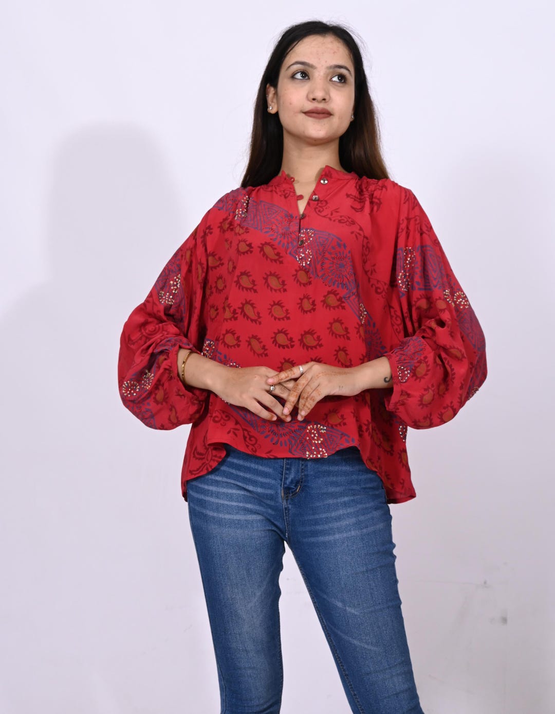 Silk Shirt Red