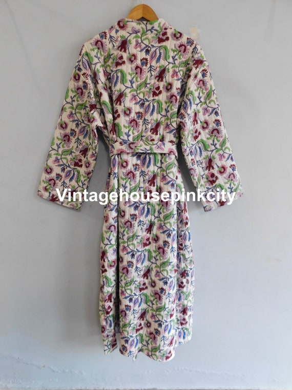 Quilted kimono, cotton bathrobe, intimates sleepw… - image 7