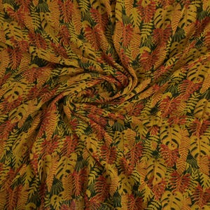 Yellow Floral Print Silk Saree Fabric: Indian Dressmaking Craft