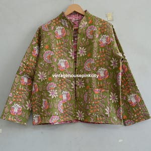 Handmade Cotton Block Print Jacket: Indian Quilted Overcoat