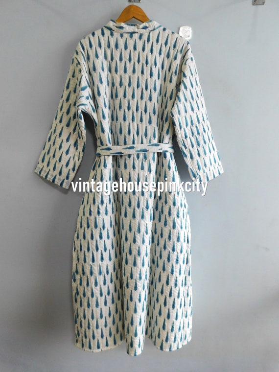 floral printed gown, block printed bathrobe, inti… - image 3