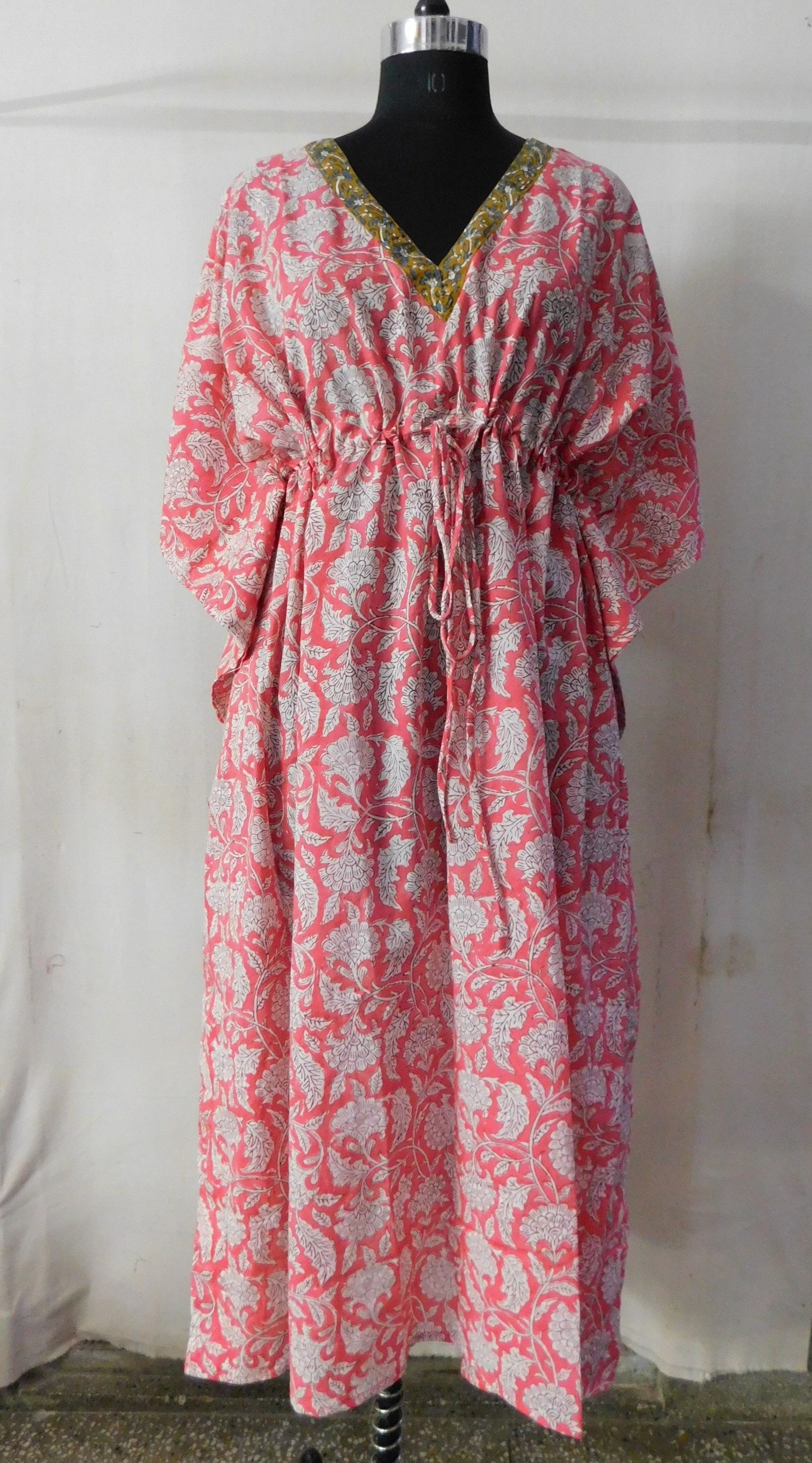 Handmade cotton long kaftan women wear nightgown intimate Etsy