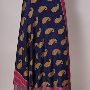 Reversible Silk Wrap Skirt: Floral Print, Maxi Dress, Plus Size
