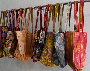Assorted Vintage Kantha Tragetasche Baumwolle Gedruckt Handtasche Frauen Einkaufstasche