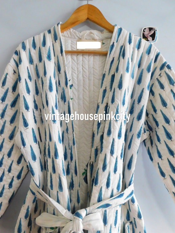 floral printed gown, block printed bathrobe, inti… - image 2