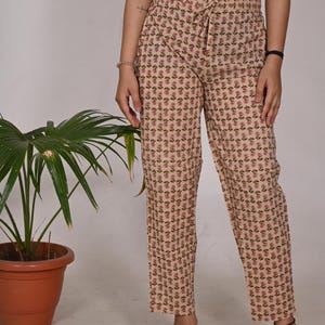 Floral Print Cotton Pajama Pants: Soft Indian Cotton Loungewear