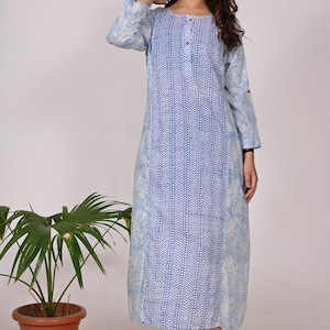 Block Print Cotton Kurti Dress: Boho Style Summer Wear