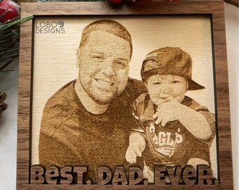 Laser File — Add Your Own Photo — Best Dad Ever Holiday Ornament Designs (includes 2020 through 2025) — SVG, PDF, AI