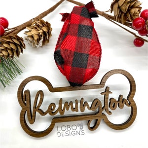Laserdatei — Fügen Sie Ihren eigenen Text hinzu — Dog Bone Holiday Ornament Designs — SVG, PDF, AI