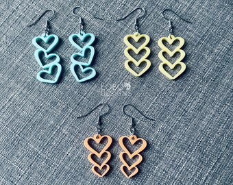 Pendientes de corazón SVG, archivo de pendientes de corazón, archivo de corte de pendiente, pendiente SVG, archivo láser de pendientes, archivo de corte de pendientes, pendientes de corazón, archivo láser