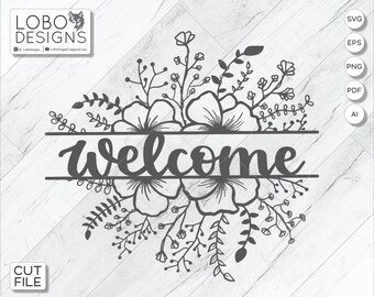 Split Floral SVG, Split Floral File, Floral Cut File, Floral SVG, Floral Laser File, Flower Cut File, Flower Laser File, Flower SVG