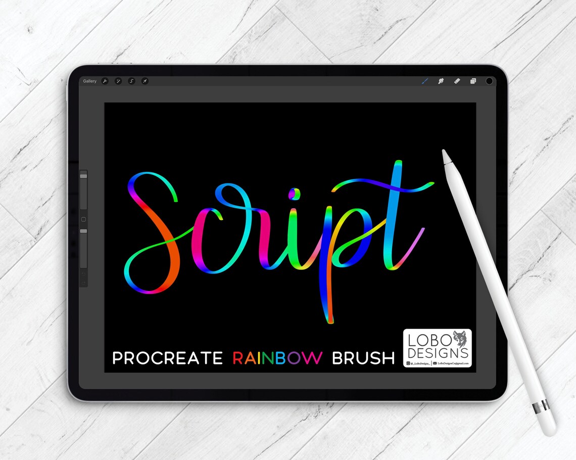 Procreate Rainbow Brush File Script Procreate Brush Script Etsy