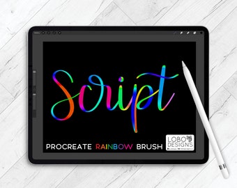 Procreate Rainbow Brush File — Script, Procreate Brush, Script Brush, Procreate, Procreate File, Procreate Script, Procreate Brushes