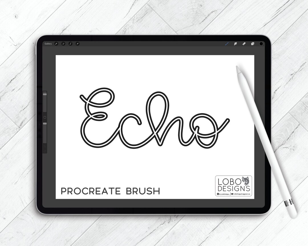 Procreate Brush File Echo Procreate Brush Outline Brush Etsy