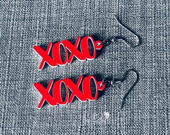 XOXO Earrings SVG, Heart Earrings File, Earring Cut File, Earrings Laser File, Earrings Cut File, XOXO Earrings, Digital File, Laser File