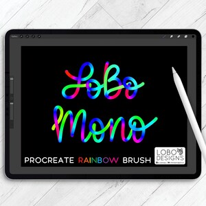 Procreate Rainbow Brush File — LoBo Mono, Procreate Brush, Monoline Brush, Procreate, Procreate File, Procreate Monoline, Procreate Brushes