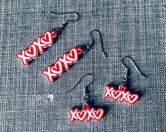 Pendientes XOXO SVG, corazón pendientes archivo, pendientes corte archivo, pendientes archivo láser, pendientes de corte de archivo, XOXO pendientes, archivo digital, archivo láser
