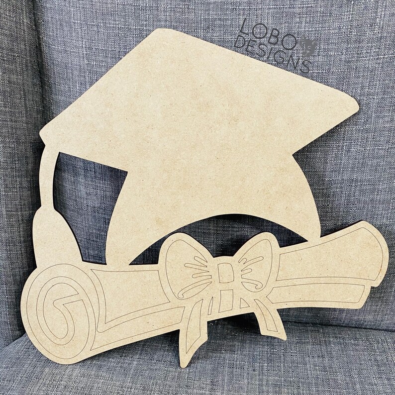 Cut File / Laser File Handdrawn Graduation Cap Diploma Etsy