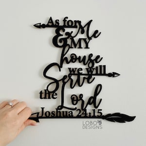 Laser File — Joshua 24:15 Bible Verse - "As for me and my house, we will serve the Lord" One-Piece Design — SVG, PDF, AI