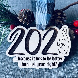 Laser File — Hand-Drawn 2021 Fingers Crossed Ornament Designs (Includes Three Versions of Hand) — SVG, PDF, AI