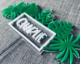 Archivo láser — Jungle Leaves Cake Topper Design — SVG, PDF, AI