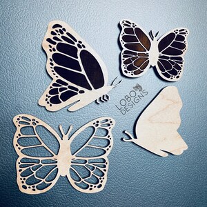 Cut File / Laser File Bundle Set of 8 Hand-drawn Butterfly Designs SVG ...