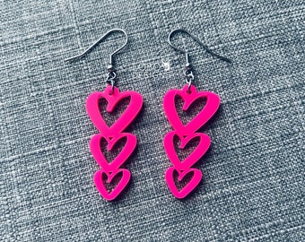 Pendientes del corazón SVG, corazón pendientes archivo, pendientes de corte de archivo, pendiente SVG, pendientes archivo láser, pendientes de corte de archivo, pendientes del corazón, archivo láser