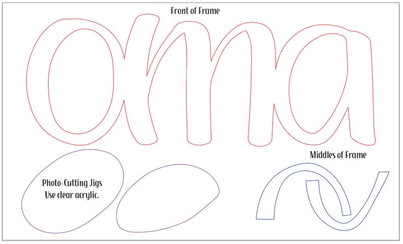 Laser File \u2014 Oma Frame w THREE Design Options SVG PDF