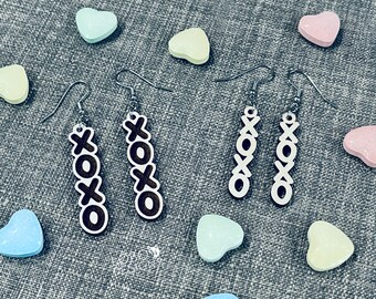 XOXO Earrings SVG, Heart Earrings File, Earring Cut File, Earrings Laser File, Earrings Cut File, XOXO Earrings, Digital File, Laser File
