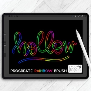 Procreate Rainbow Brush File — Hollow, Procreate Brush, Outline Brush, Procreate, Procreate File, Procreate Outline, Procreate Brushes