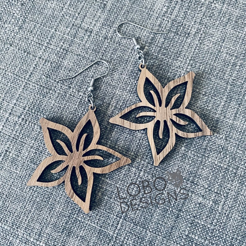 Flower Earrings SVG Floral Earrings SVG Earrings Cut File Etsy