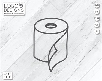 Cut File / Laser File — Hand-Drawn Toilet Paper Design — SVG, PDF, AI