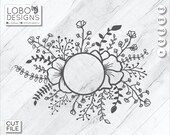 Floral Cut File, Floral SVG, Floral Laser File, Flower Cut File, Flower Laser File, Flower SVG, Monogram Cut File, Monogram Laser File