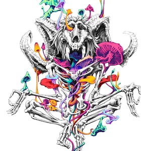 Autocolante holográfico colorido Rafiki de cogumelo