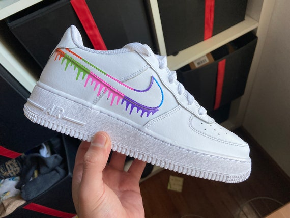 Merg heb vertrouwen bekken Nike Air Force 1 Regenboog CUSTOM - Etsy België