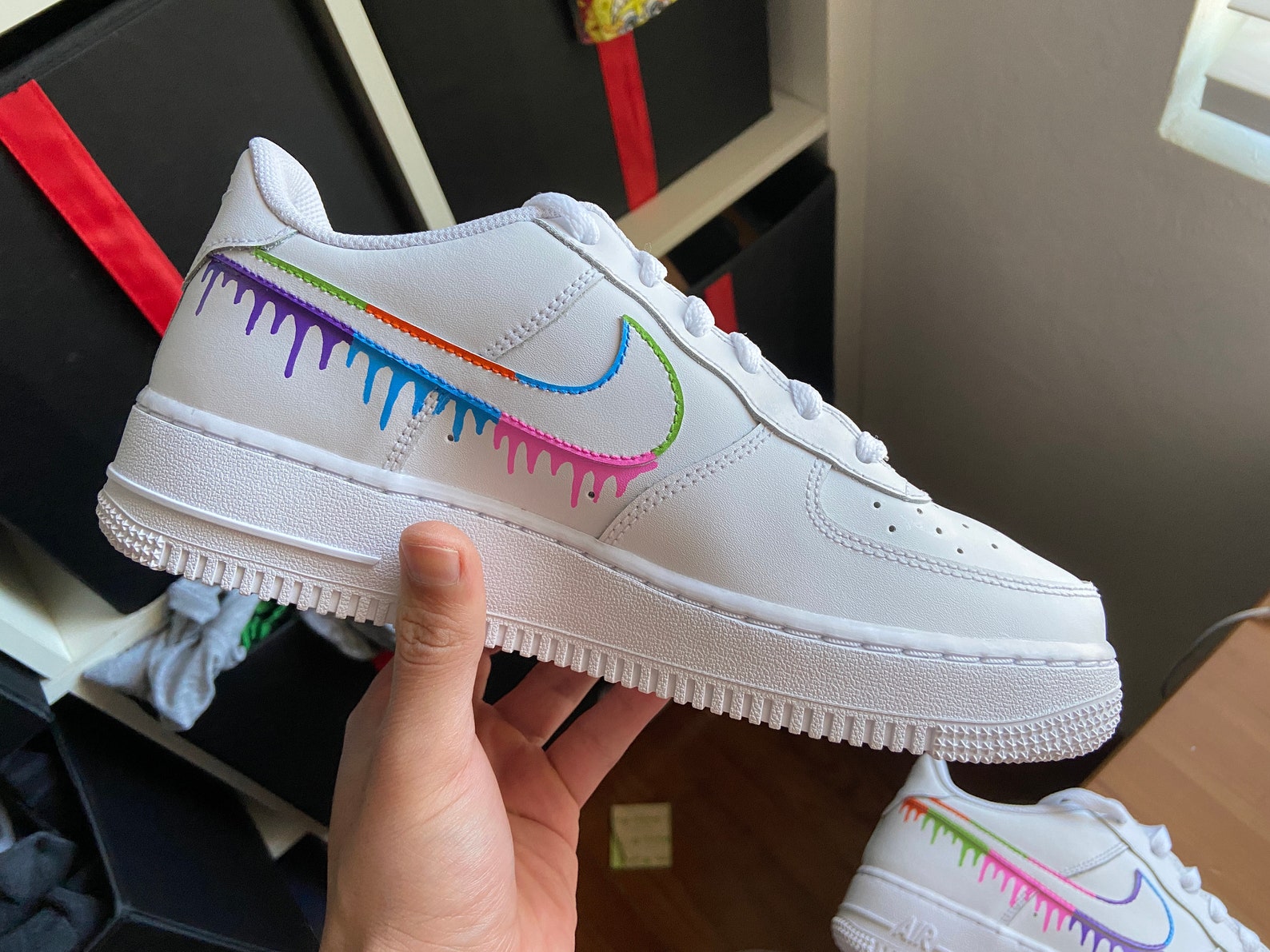 Nike Air Force 1 Rainbow Drip CUSTOM | Etsy