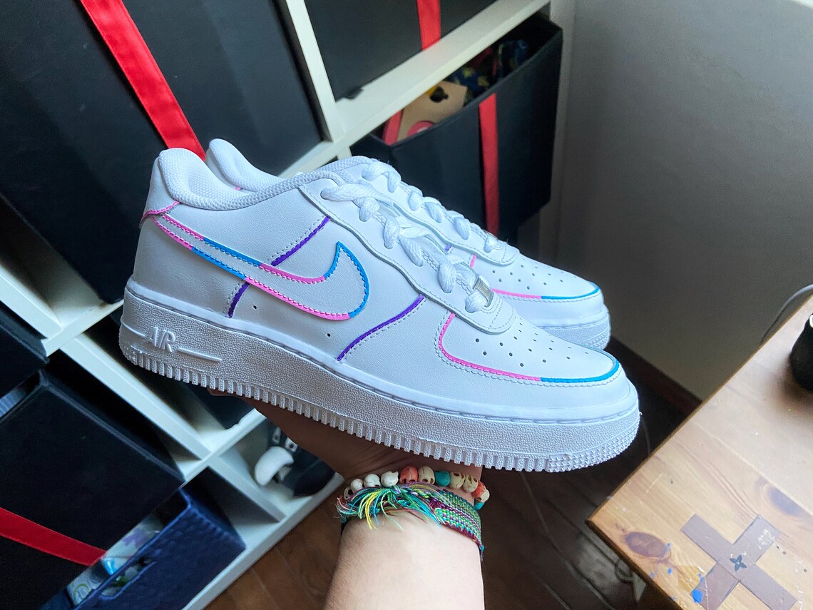 air force 1 with rainbow bottom