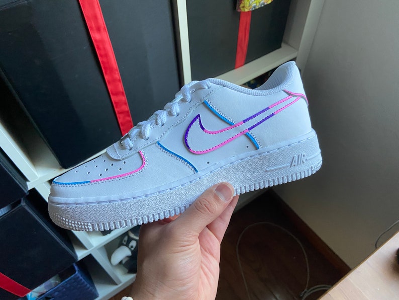 air force 1 with rainbow bottom
