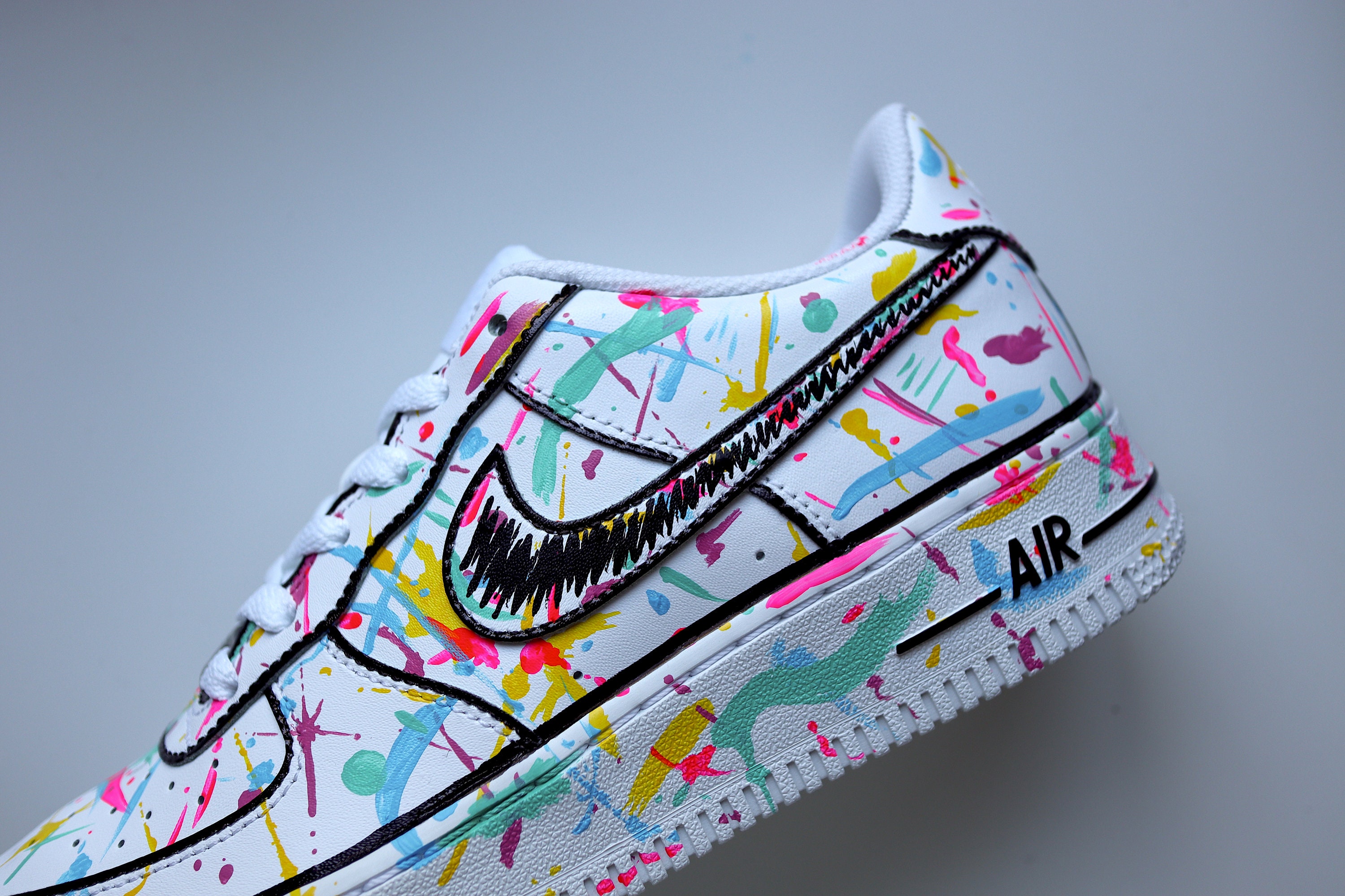 Custom Nike Air Force 1 - Artistic Paint Splatter – B Street Shoes
