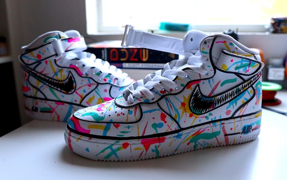 Nike, Shoes, Air Force Customized Degraded Splashed