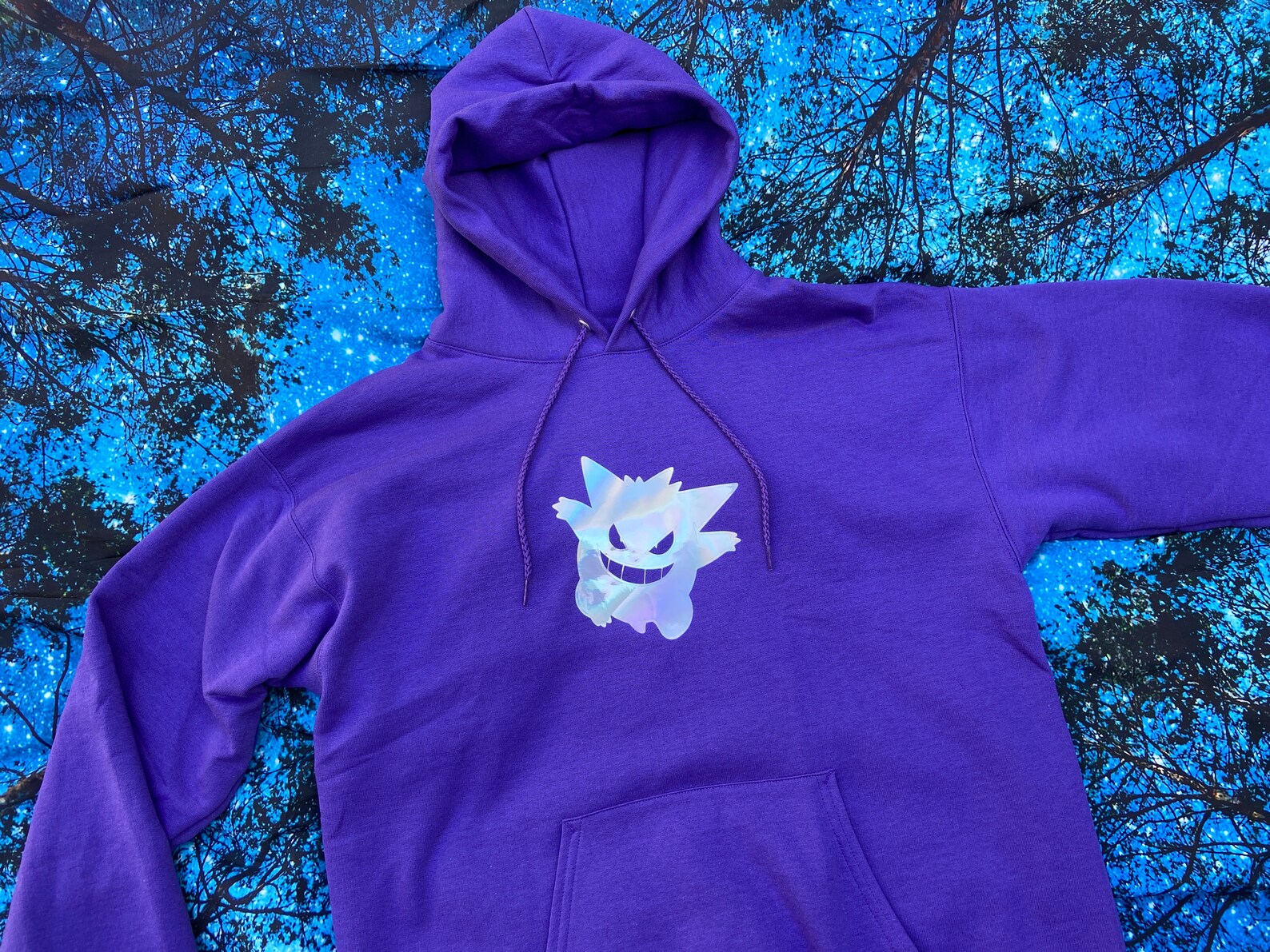 Rhinestone gengar hoodie Clearance