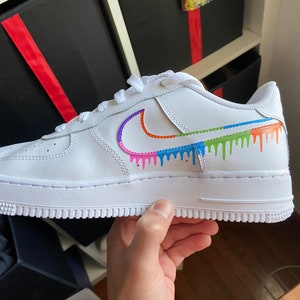 Nike Air Force 1 Rainbow Drip CUSTOM | Etsy